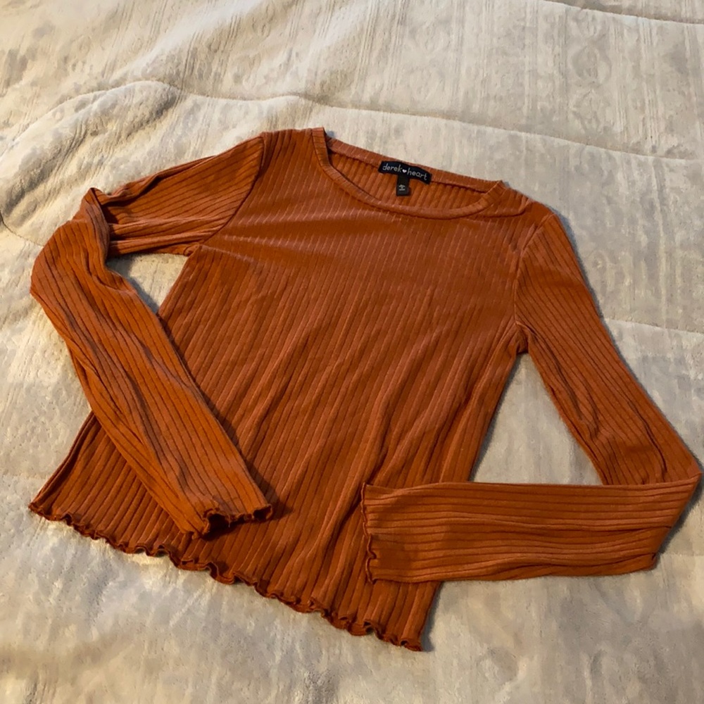 Medium Copper LS Ribbed Top